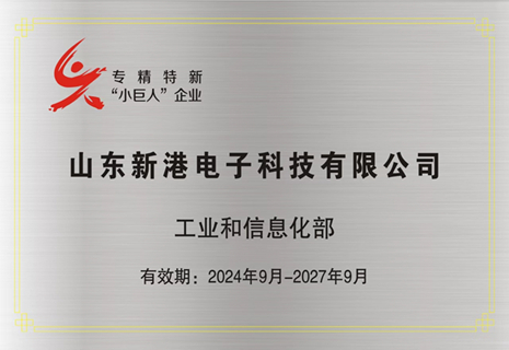 喜訊！新港電子入選第六批專精特新“小巨人”企業(yè)稱號(hào)
